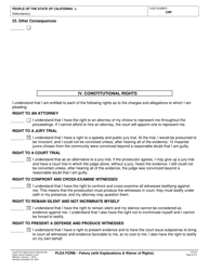 Form CR-02 Plea Form - Felony (With Explanations &amp; Waiver of Rights) - County of Sutter, California, Page 6