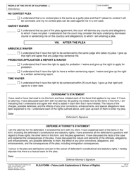 Form CR-02 Plea Form - Felony (With Explanations &amp; Waiver of Rights) - County of Sutter, California, Page 8