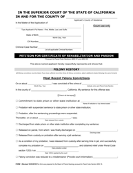 Form 1 Petition for Certificate of Rehabilitation and Pardon - California, Page 3