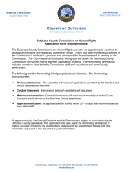 Document preview: Commission Member Application - County of Dutchess, New York