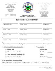 Subdivision Application - Town of Patterson, New York