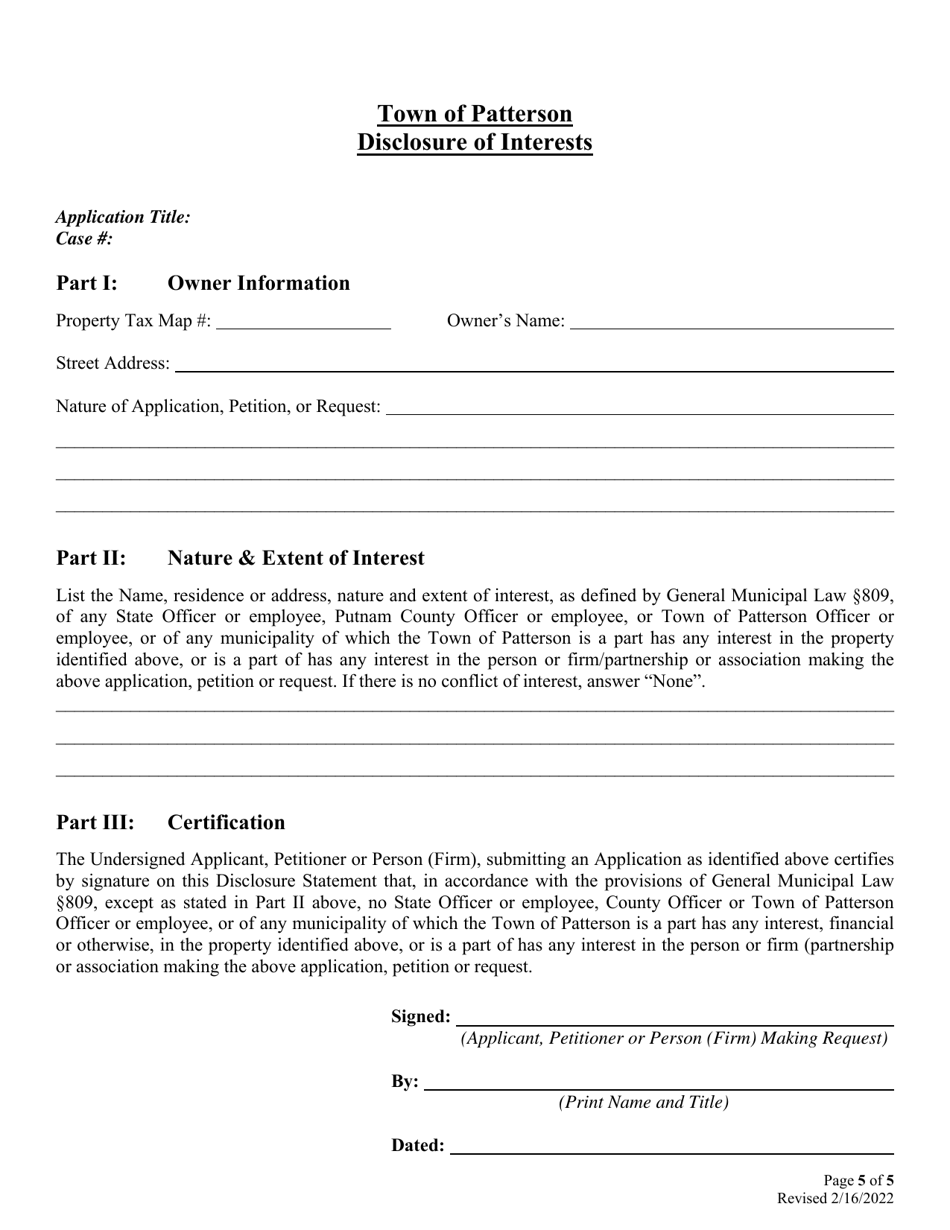 Freshwater Wetlands  Watercourse Permit Application - Town of Patterson, New York, Page 5