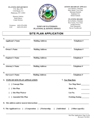 Site Plan Application - Town of Patterson, New York