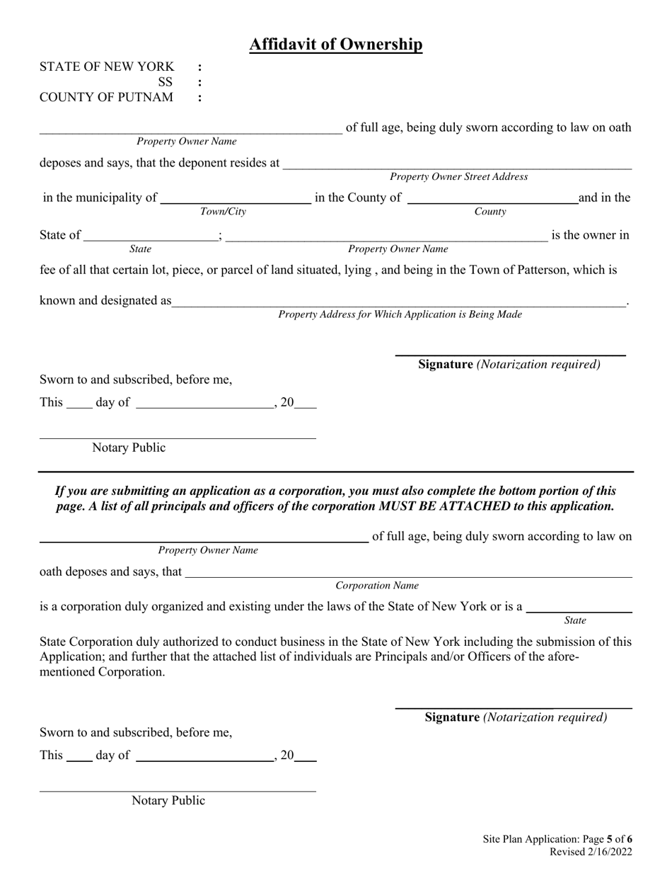 Site Plan Application - Town of Patterson, New York, Page 5