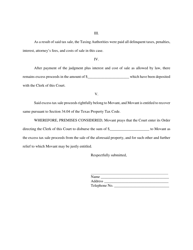 Motion to Release Excess Proceeds - Jefferson County, Texas, Page 2