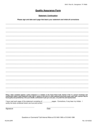 Form HQ.054.22RR Quality Assurance Form - Williamson County, Texas, Page 2