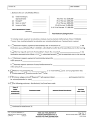 Form SUPPR501 First and Final Report of Personal Representative and Petition for Final Distribution - County of Santa Cruz, California, Page 6