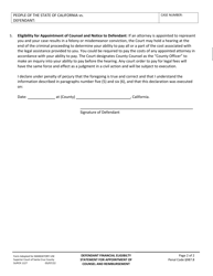 Form SUPCR1127 Defendant Financial Eligibility Statement for Appointment of Counsel and Reimbursement - County of Santa Cruz, California, Page 2
