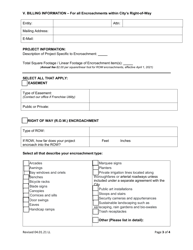 Encroachment Agreement Initiation Form - City of Fort Worth, Texas, Page 3