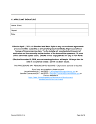 Encroachment Agreement Initiation Form - City of Fort Worth, Texas, Page 4