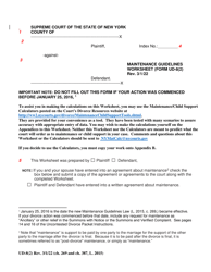 Document preview: Form UD-8(2) Maintenance Guidelines Worksheet - New York