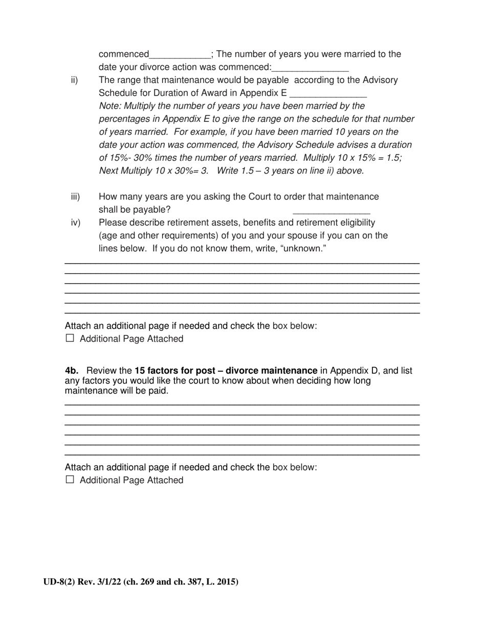 Form UD-8(2) Maintenance Guidelines Worksheet - New York, Page 3