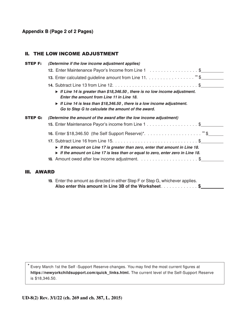 Form UD-8(2) Maintenance Guidelines Worksheet - New York, Page 7