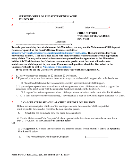 Form UD-8(3)  Printable Pdf