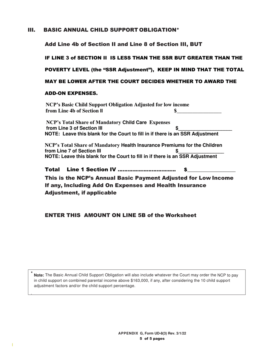 Form UD-8(3) Child Support Worksheet - New York, Page 9