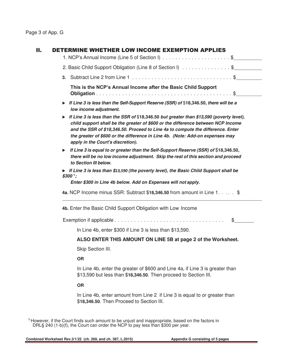 Combined Worksheet for-Postdivorce Maintenance Guidelines and, if Applicable, Child Support Standards Act (For Contested Cases) - New York, Page 18