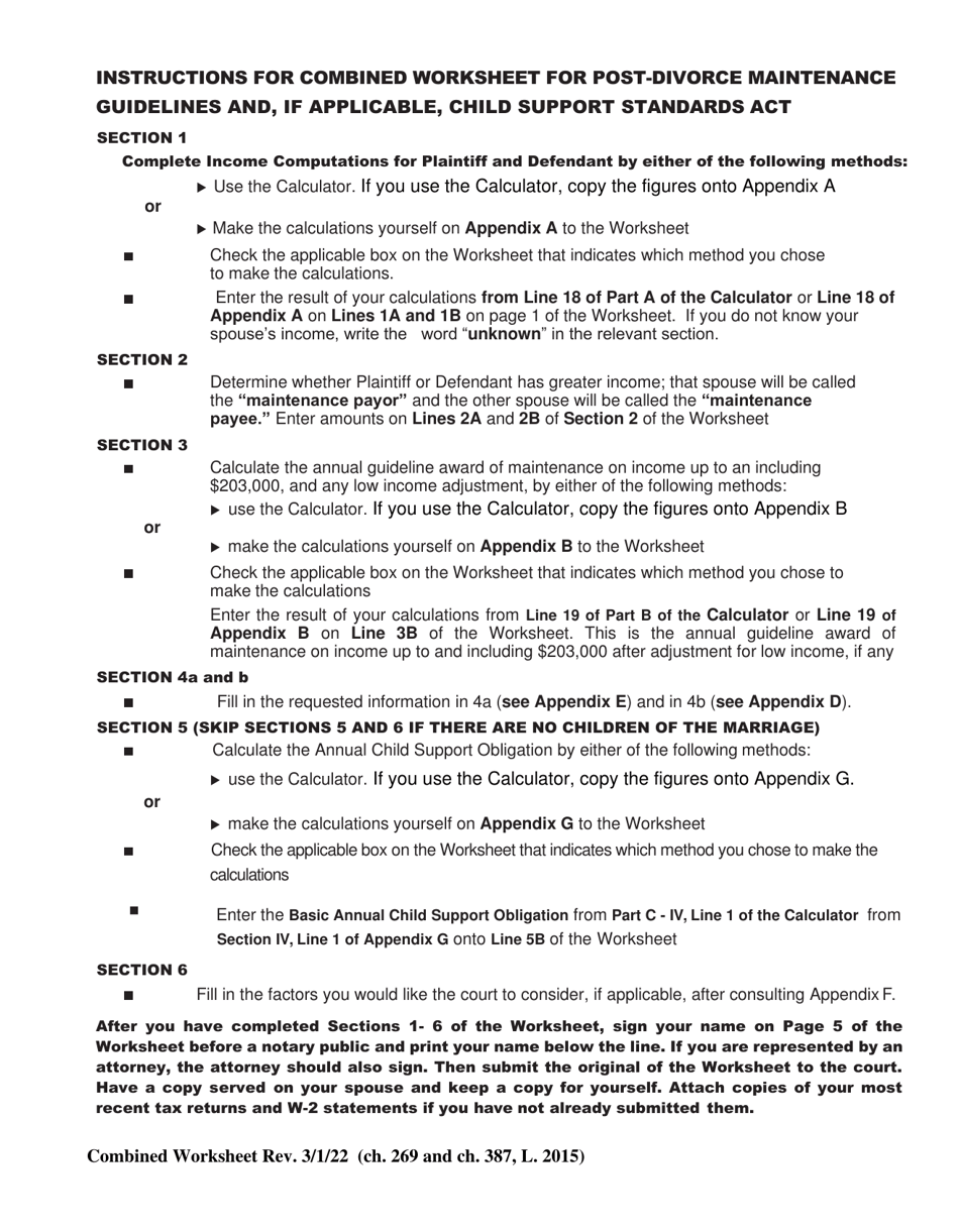Combined Worksheet for-Postdivorce Maintenance Guidelines and, if Applicable, Child Support Standards Act (For Contested Cases) - New York, Page 6