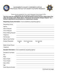 Protocol for out-Of-County Autopsy Request - Sacramento County, California, Page 3
