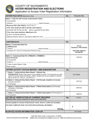 Application to Access Voter Registration Information - County of Sacramento, California, Page 2