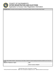 Application to Access Voter Registration Information - County of Sacramento, California, Page 3