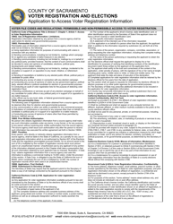 Application to Access Voter Registration Information - County of Sacramento, California, Page 4