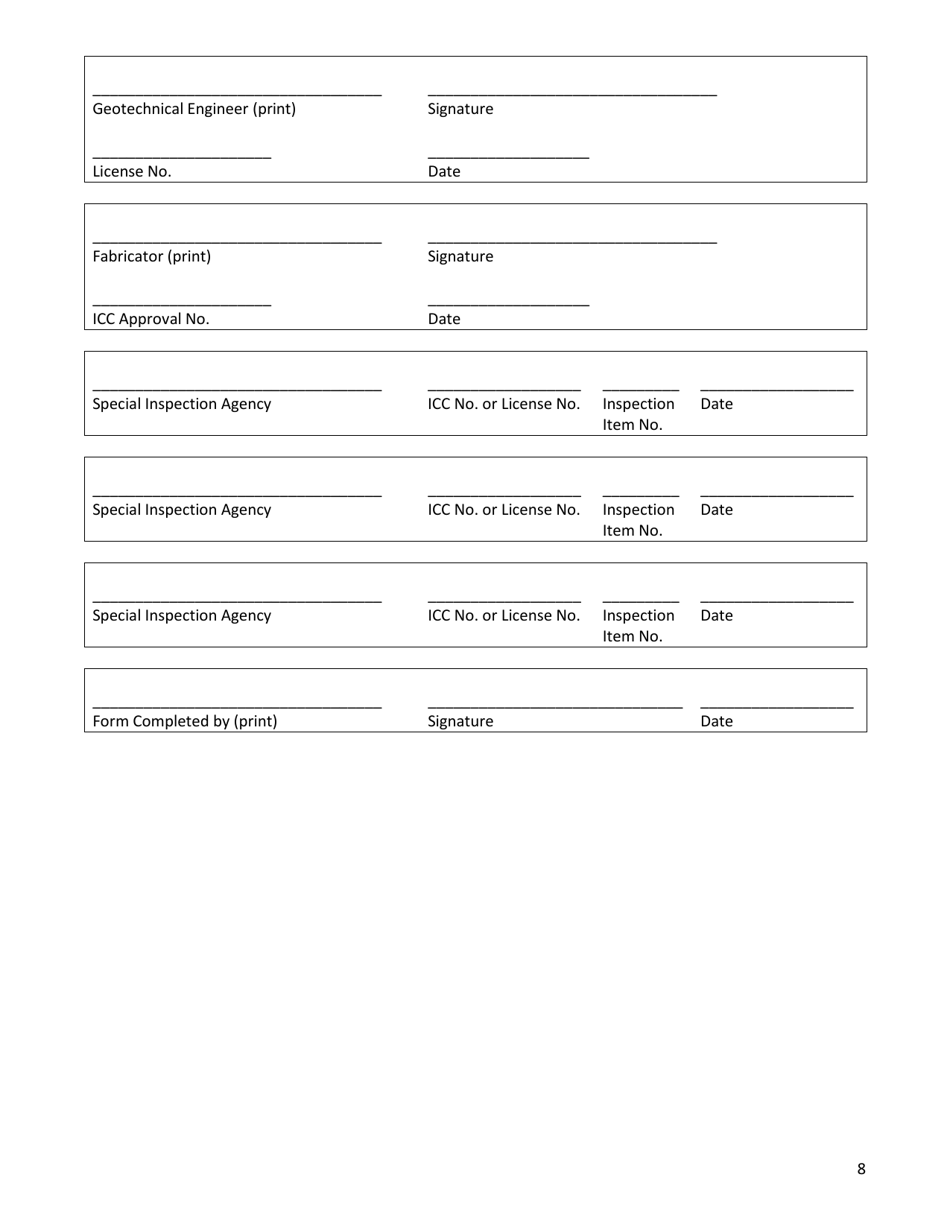 Special Inspection, Structural Observation and Testing Agreement - Mono County, California, Page 8