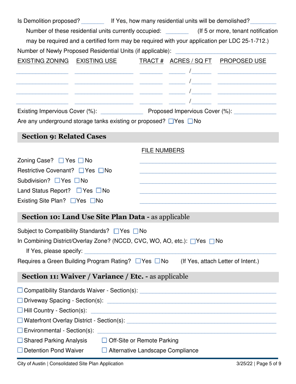 Consolidated Site Plan Application - Administrative and Land Use Commission (C Plan) - City of Austin, Texas, Page 5