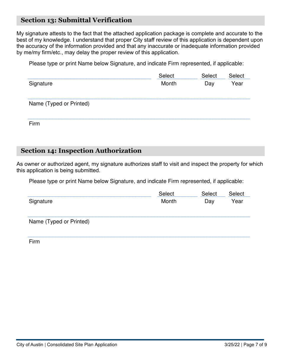 Consolidated Site Plan Application - Administrative and Land Use Commission (C Plan) - City of Austin, Texas, Page 7