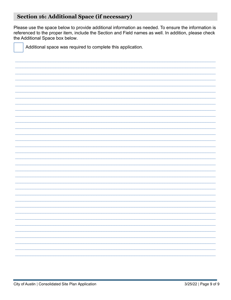 Consolidated Site Plan Application - Administrative and Land Use Commission (C Plan) - City of Austin, Texas, Page 9