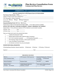 Plan Review Consultation Form - Commercial Plan Review - City of Austin, Texas, Page 2