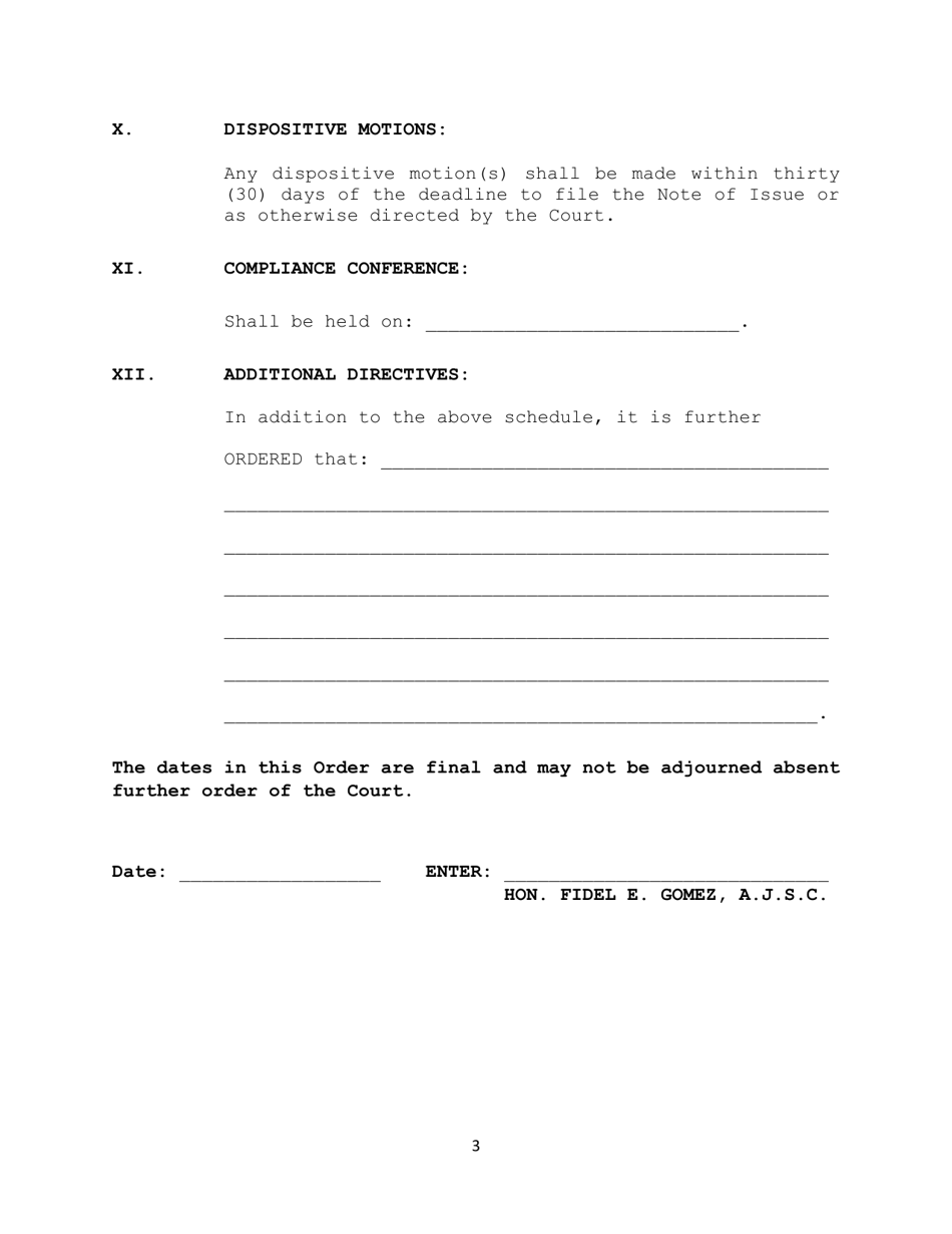 Part 32 Preliminary Conference Order - County of Bronx, New York, Page 3