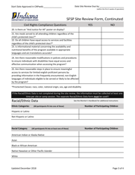Sfsp Site Review Form - Indiana, Page 3