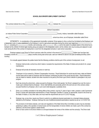 Document preview: School Bus Driver's Employment Contract - Indiana