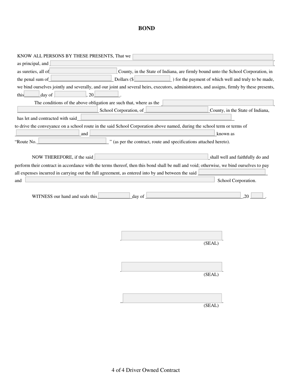 Driver Owned Equipment Contract for Transporting Children - Indiana, Page 4