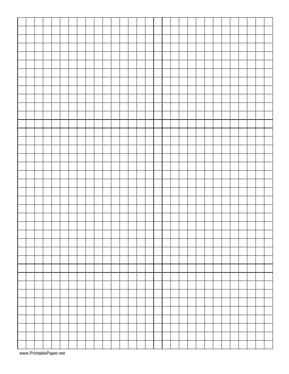 Black 1x1 Grid Graph Paper Template