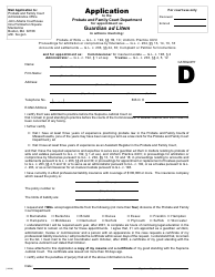 Document preview: Application to the Probate and Family Court Department for Appointment as Guardian Ad Litem - Category D - Massachusetts