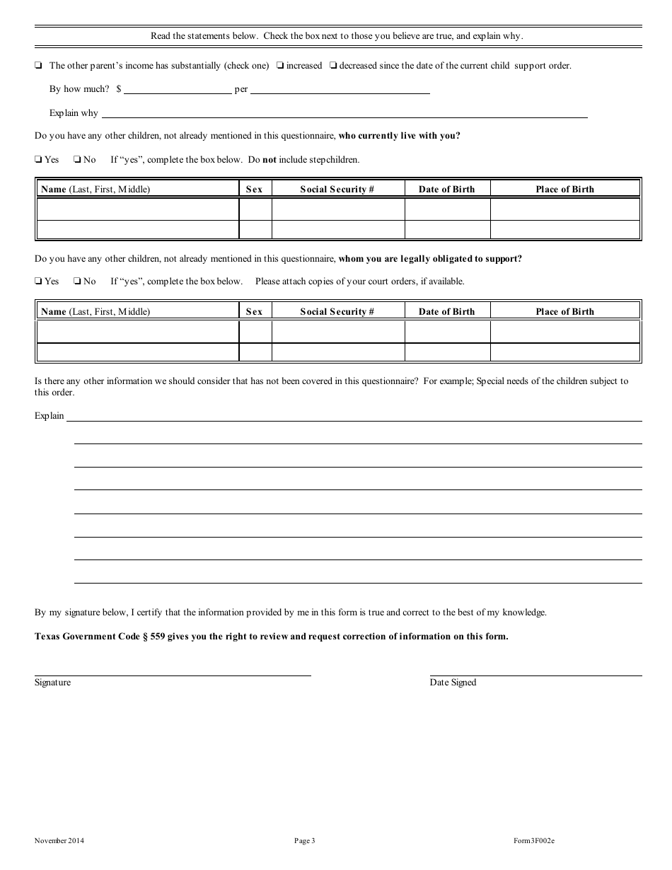 Form 3F002e Request for Review - Texas, Page 4