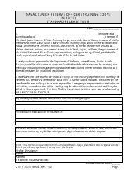 Form CNET-GEN5800/4 Standard Release Form - Naval Junior Reserve Officers Training Corps