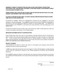 Notice to Owner/Notice to Contractor - Florida, Page 2