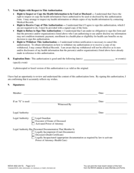 Form WDVA4002 Authorization for Disclosure of Health Information - Wisconsin, Page 2