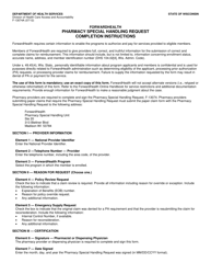 Document preview: Instructions for Form F-13074 Pharmacy Special Handling Request - Wisconsin