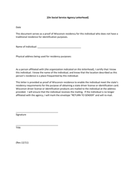Residency Documentation for Homeless Individuals - Wisconsin, Page 2
