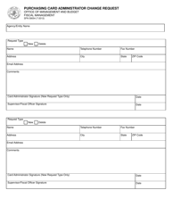 Document preview: Form SFN59054 Purchasing Card Administrator Change Request - North Dakota