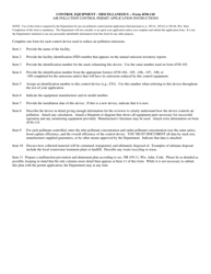 Form 4530-110 Control Equipment - Miscellaneous Air Pollution Control Permit Application - Wisconsin, Page 2