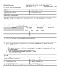 Form 4530-114 Air Pollution Control Permit Application - Cyclone/Settling Chambers - Wisconsin