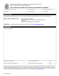 Document preview: Form MO500-3048 Child Complaint Corrective Action Plan Assurance Statement - Missouri