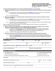 Form 4400-302 Construction &amp; Demolition (C&amp;d) Waste Processing Facility Application for Plan of Operation Approval - Wisconsin, Page 2