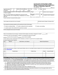 Form 4400-302 Construction &amp; Demolition (C&amp;d) Waste Processing Facility Application for Plan of Operation Approval - Wisconsin, Page 3