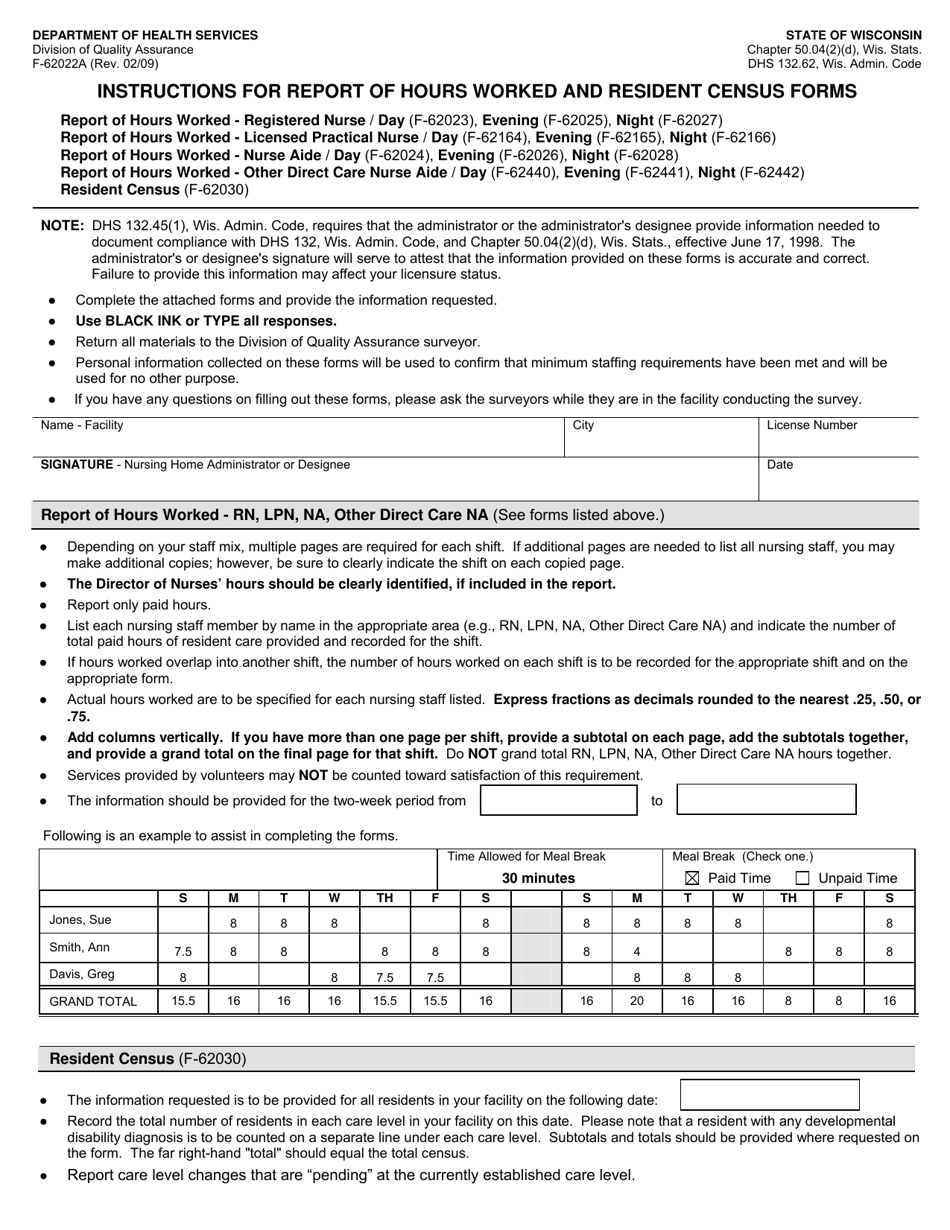 Form F 62022a Fill Out Sign Online And Download Printable Pdf Wisconsin Templateroller 2007