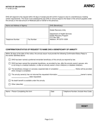 Form F-10190 Medicaid Issuer of Annuity - Notice of Obligation - Wisconsin, Page 2